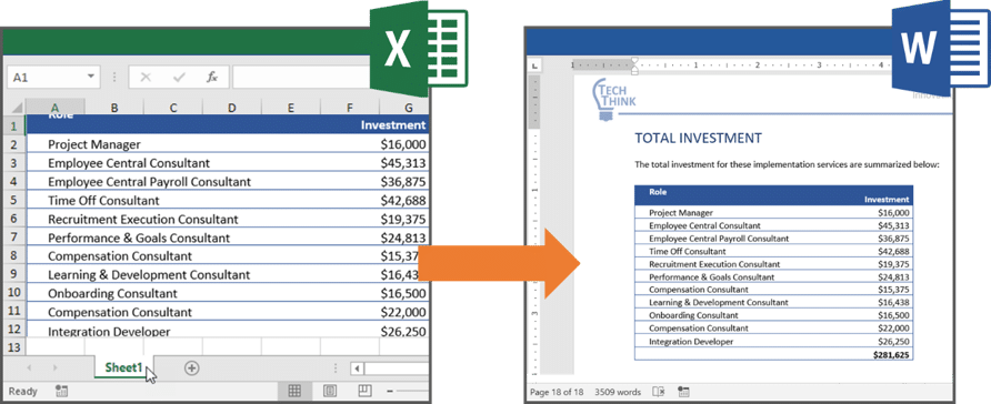 Excel integration